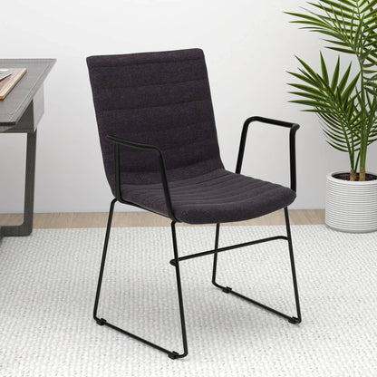 Zylar Leather/Polyester Guest Arm Chair with Powder-Coated Stainless Steel Base - Elax Furniture