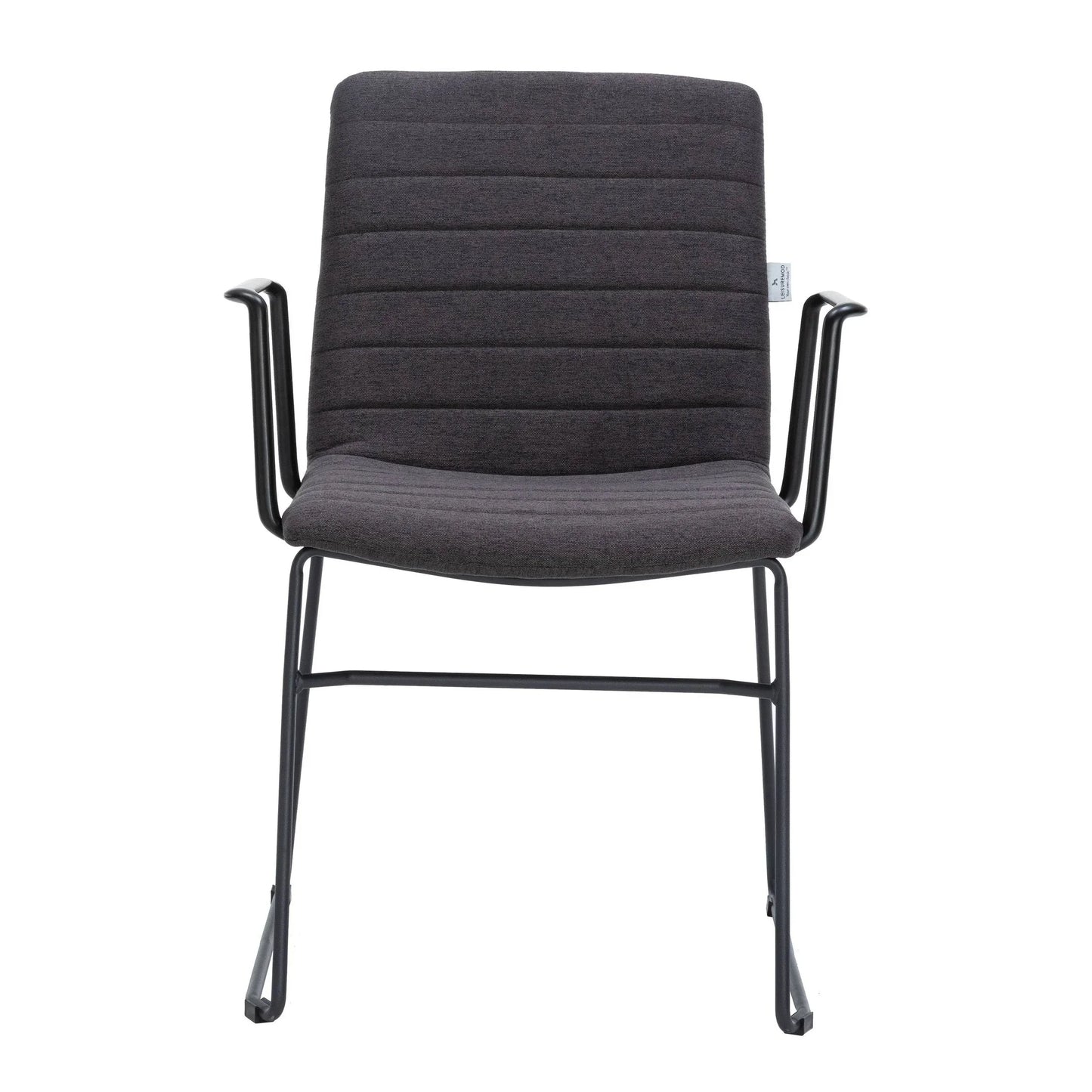 Zylar Leather/Polyester Guest Arm Chair with Powder-Coated Stainless Steel Base - Elax Furniture
