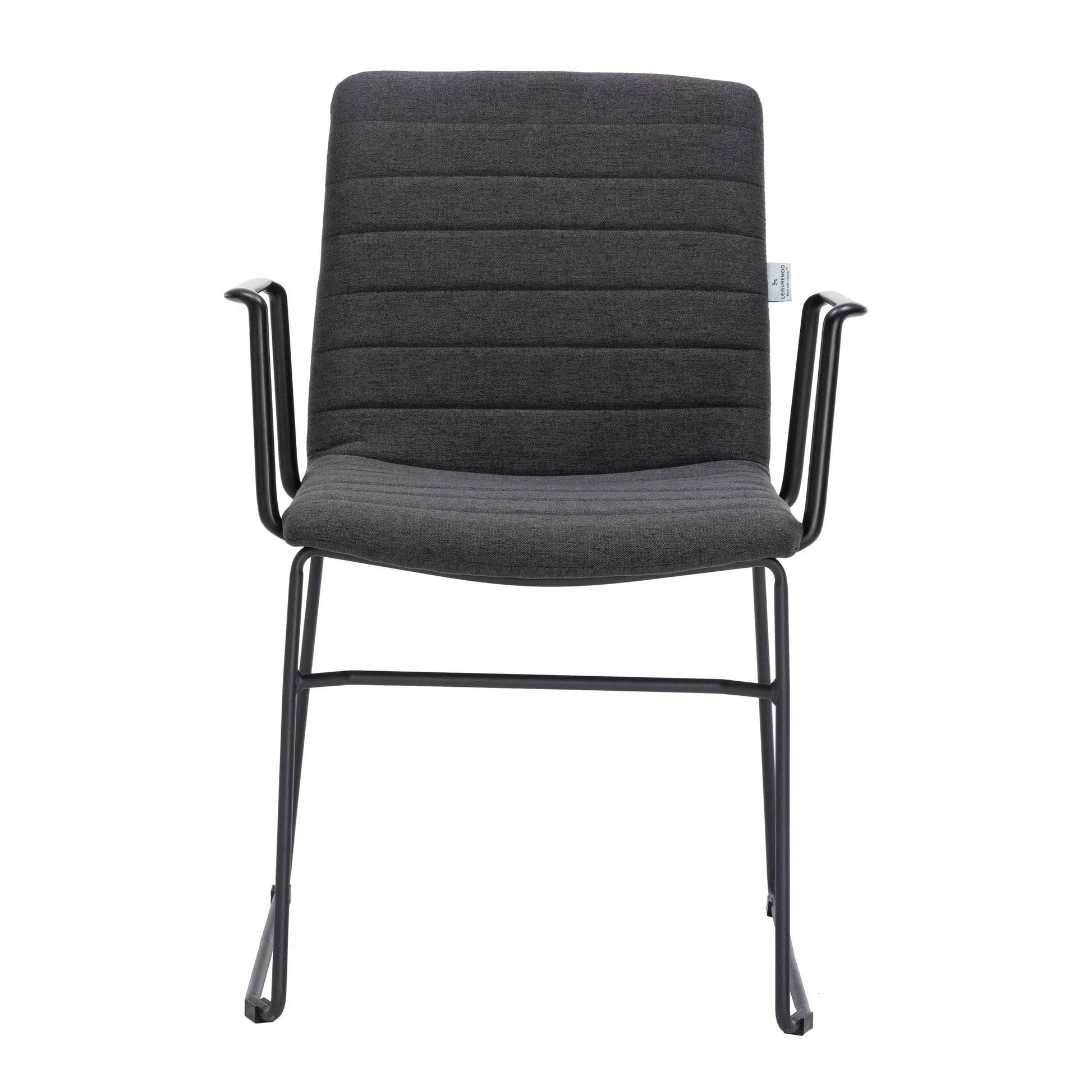 Zylar Leather/Polyester Guest Arm Chair with Powder-Coated Stainless Steel Base - Elax Furniture