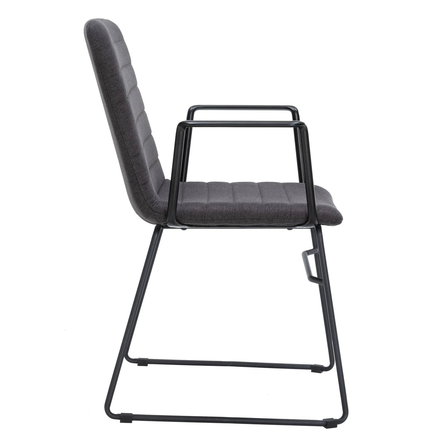 Zylar Leather/Polyester Guest Arm Chair with Powder-Coated Stainless Steel Base - Elax Furniture