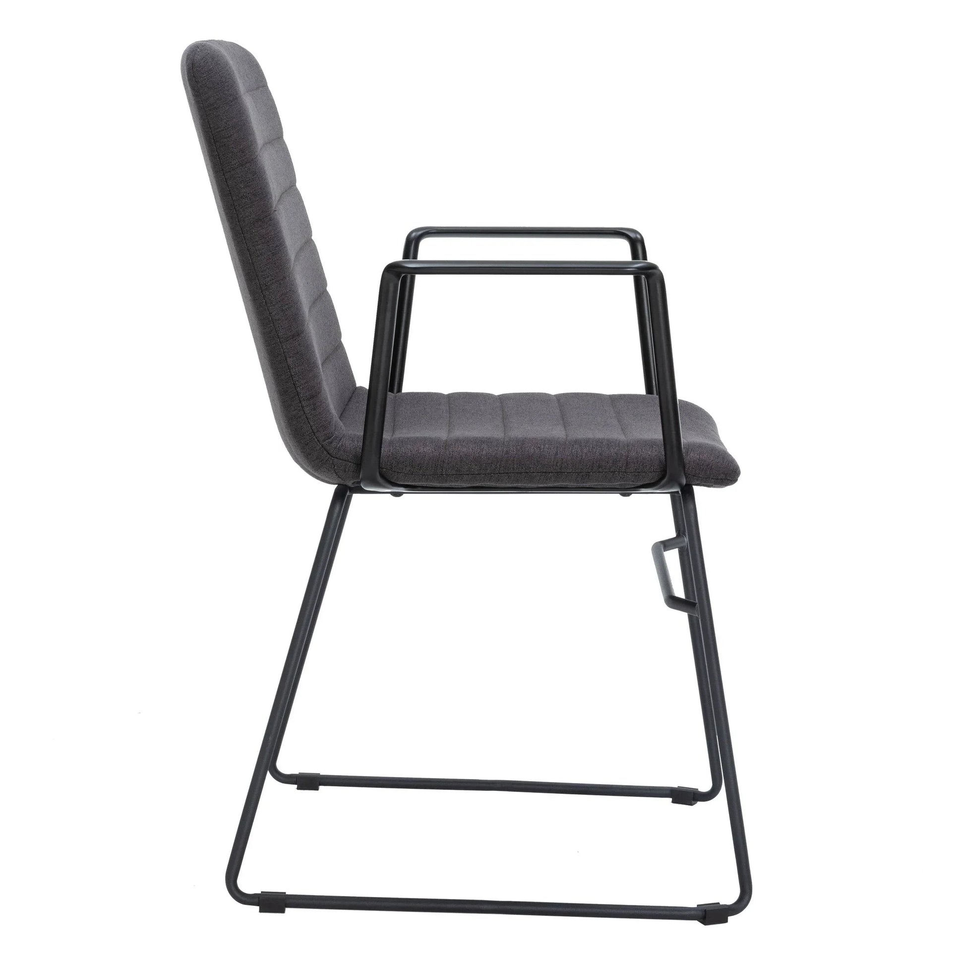 Zylar Leather/Polyester Guest Arm Chair with Powder-Coated Stainless Steel Base - Elax Furniture