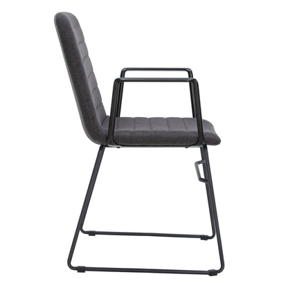 Zylar Leather/Polyester Guest Arm Chair with Powder-Coated Stainless Steel Base - Elax Furniture