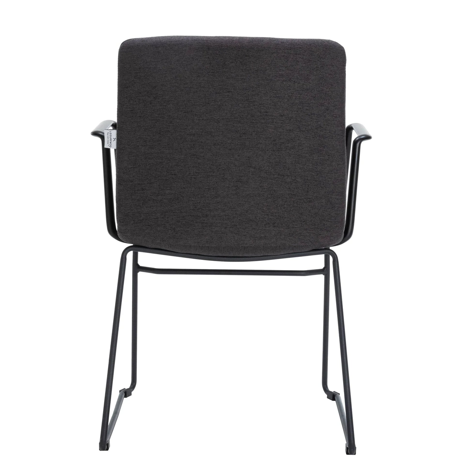 Zylar Leather/Polyester Guest Arm Chair with Powder-Coated Stainless Steel Base - Elax Furniture