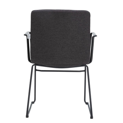 Zylar Leather/Polyester Guest Arm Chair with Powder-Coated Stainless Steel Base - Elax Furniture