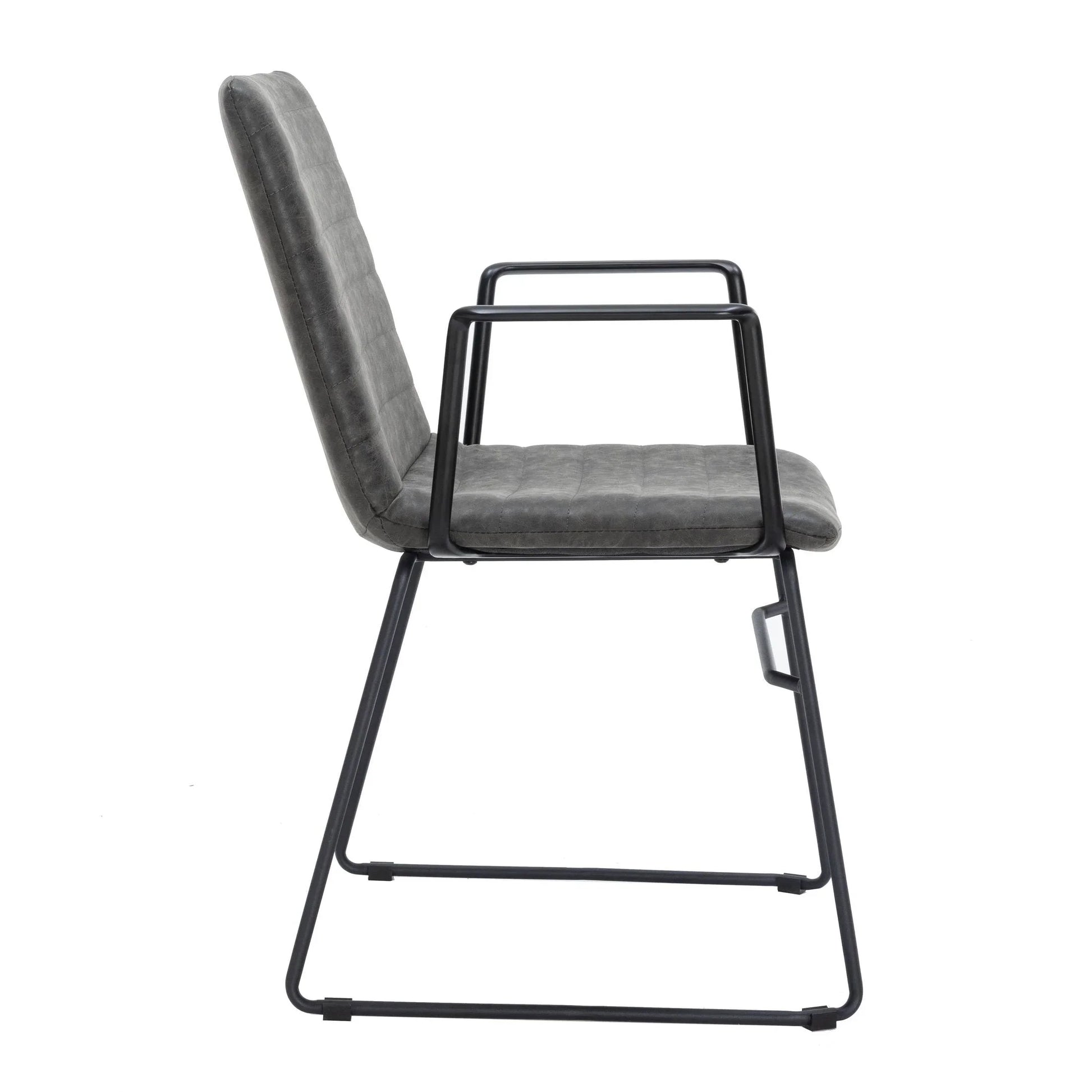 Zylar Leather/Polyester Guest Arm Chair with Powder-Coated Stainless Steel Base - Elax Furniture