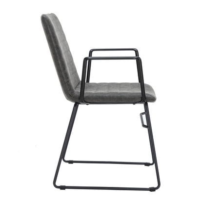Zylar Leather/Polyester Guest Arm Chair with Powder-Coated Stainless Steel Base - Elax Furniture