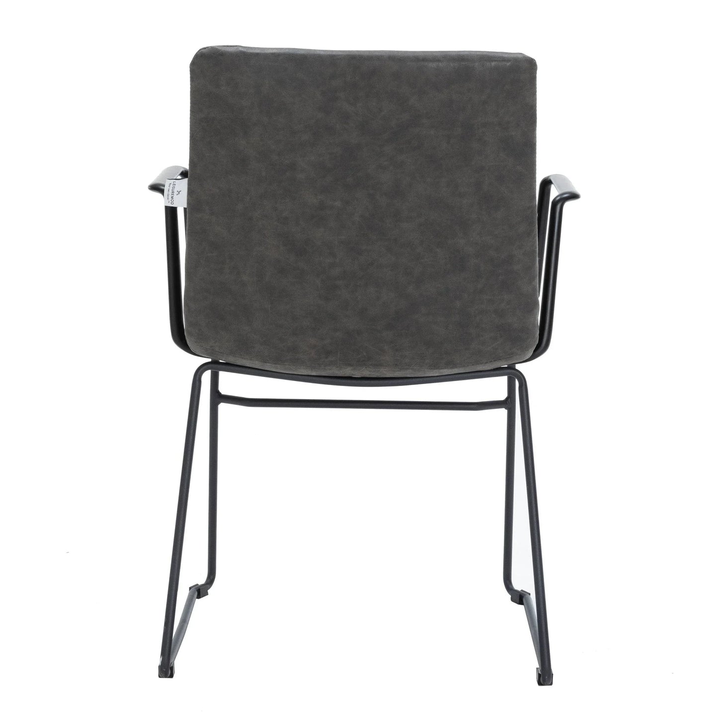 Zylar Leather/Polyester Guest Arm Chair with Powder-Coated Stainless Steel Base - Elax Furniture