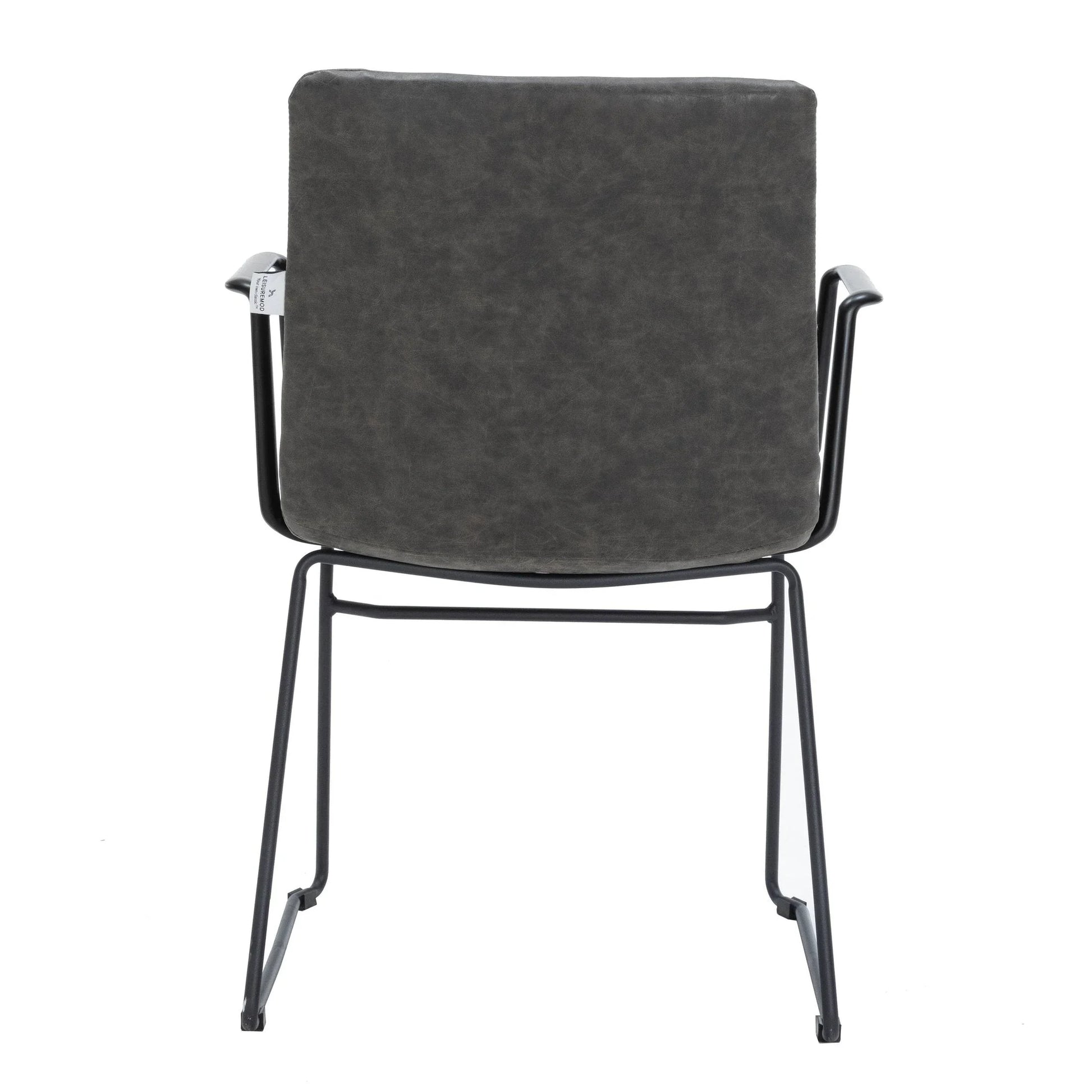 Zylar Leather/Polyester Guest Arm Chair with Powder-Coated Stainless Steel Base - Elax Furniture
