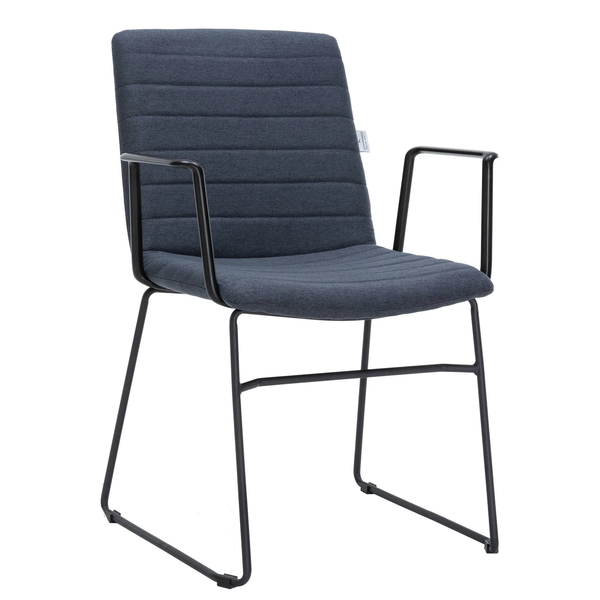 Zylar Leather/Polyester Guest Arm Chair with Powder-Coated Stainless Steel Base - Elax Furniture