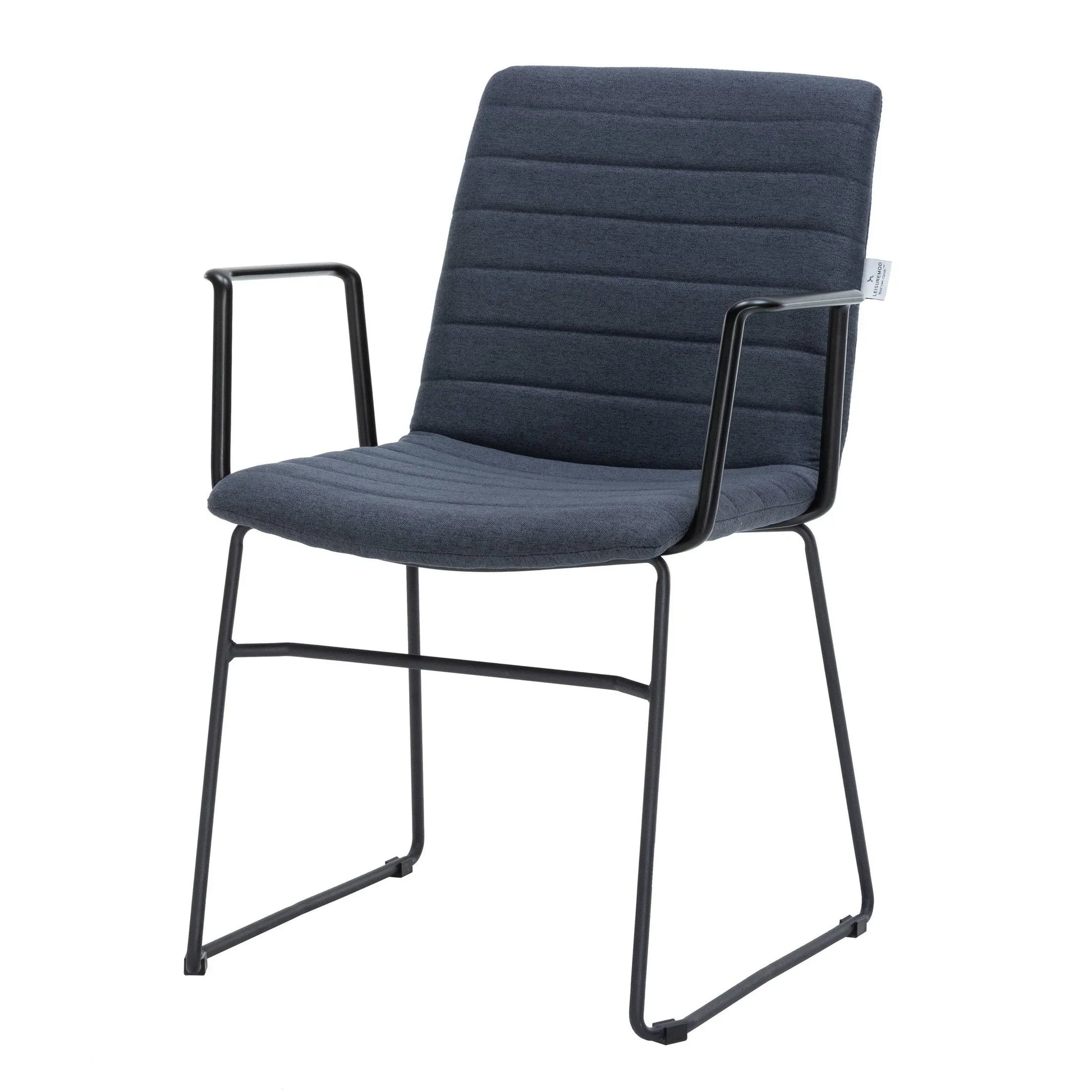 Zylar Leather/Polyester Guest Arm Chair with Powder-Coated Stainless Steel Base - Elax Furniture
