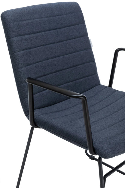 Zylar Leather/Polyester Guest Arm Chair with Powder-Coated Stainless Steel Base - Elax Furniture