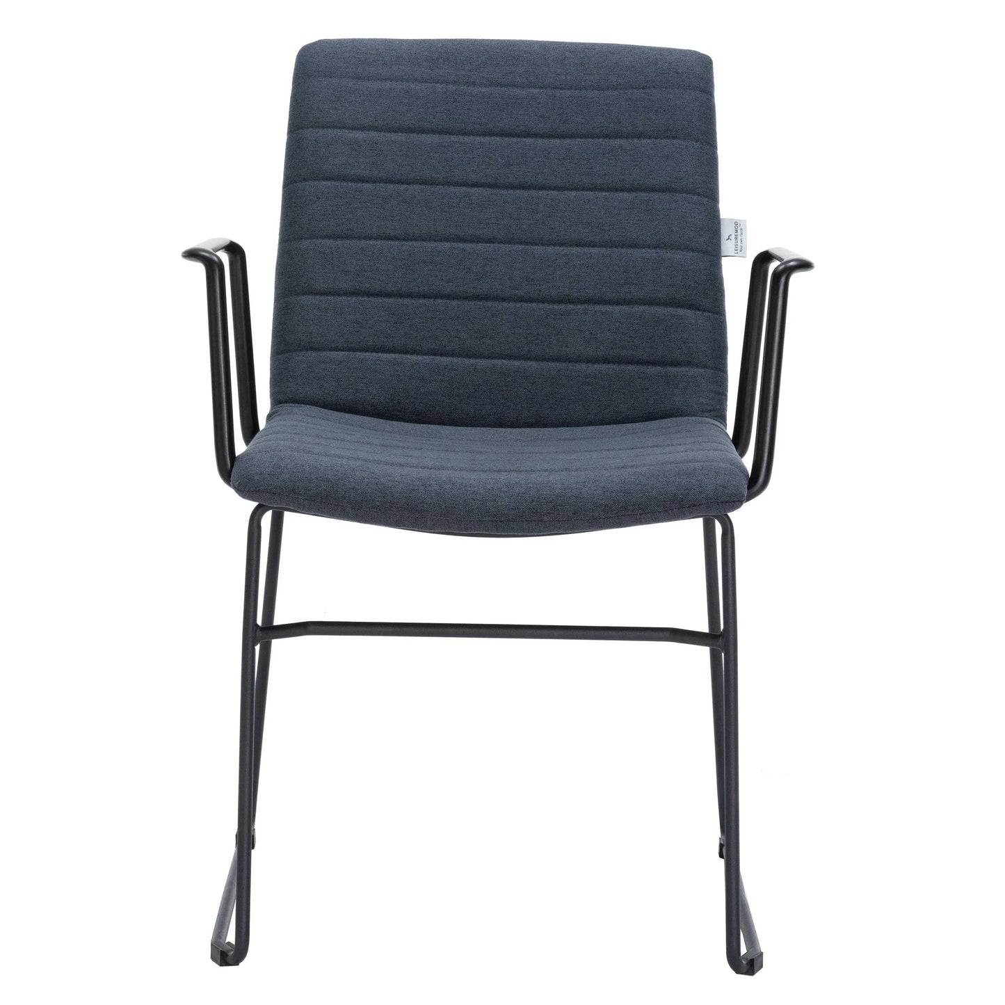 Zylar Leather/Polyester Guest Arm Chair with Powder-Coated Stainless Steel Base - Elax Furniture