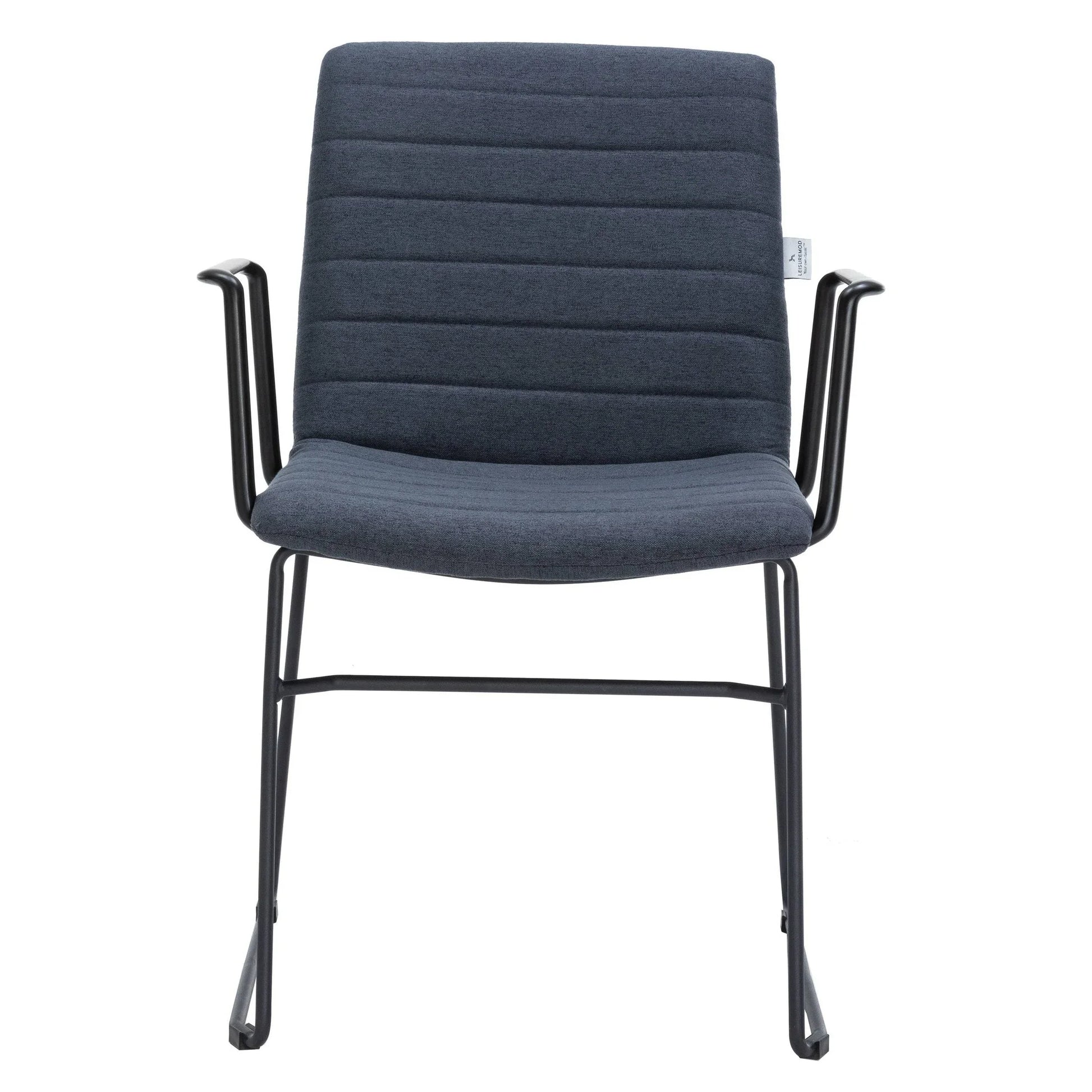 Zylar Leather/Polyester Guest Arm Chair with Powder-Coated Stainless Steel Base - Elax Furniture