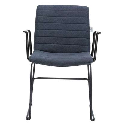 Zylar Leather/Polyester Guest Arm Chair with Powder-Coated Stainless Steel Base - Elax Furniture