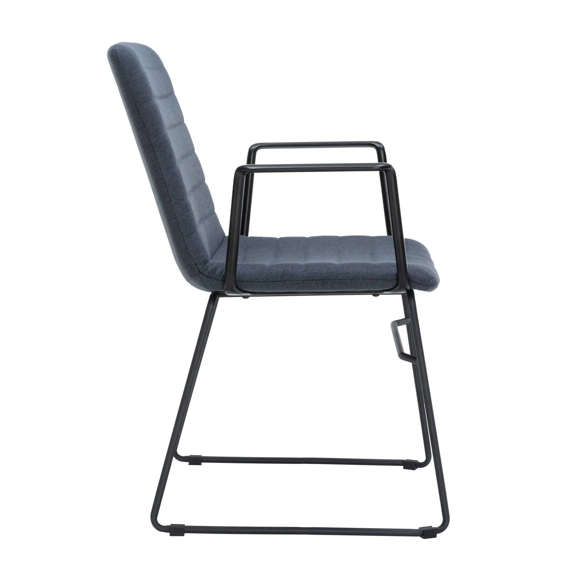 Zylar Leather/Polyester Guest Arm Chair with Powder-Coated Stainless Steel Base - Elax Furniture