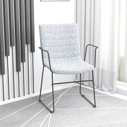 Zylar Leather/Polyester Guest Arm Chair with Powder-Coated Stainless Steel Base - Elax Furniture