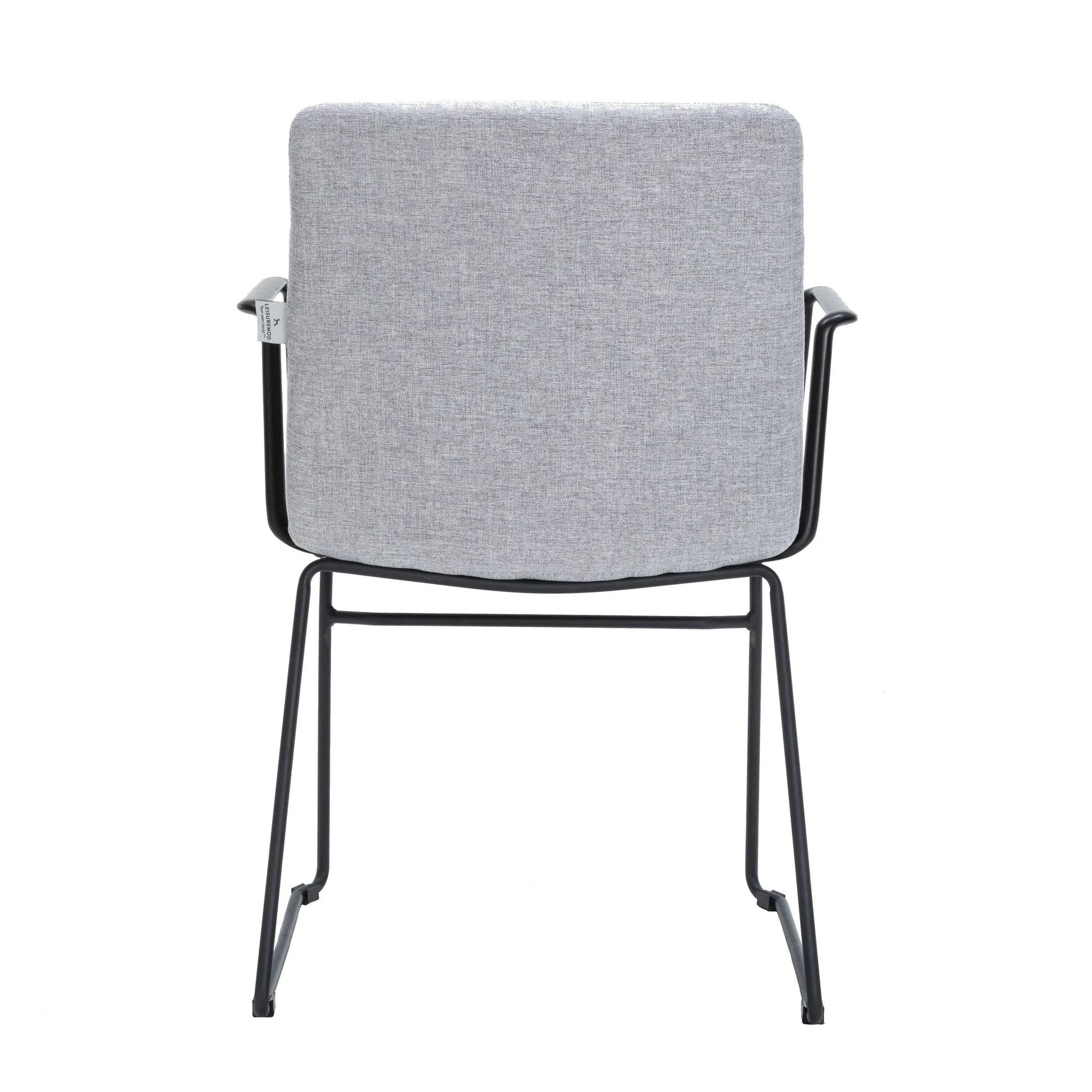 Zylar Leather/Polyester Guest Arm Chair with Powder-Coated Stainless Steel Base - Elax Furniture