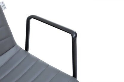 Zylar Leather/Polyester Guest Arm Chair with Powder-Coated Stainless Steel Base - Elax Furniture