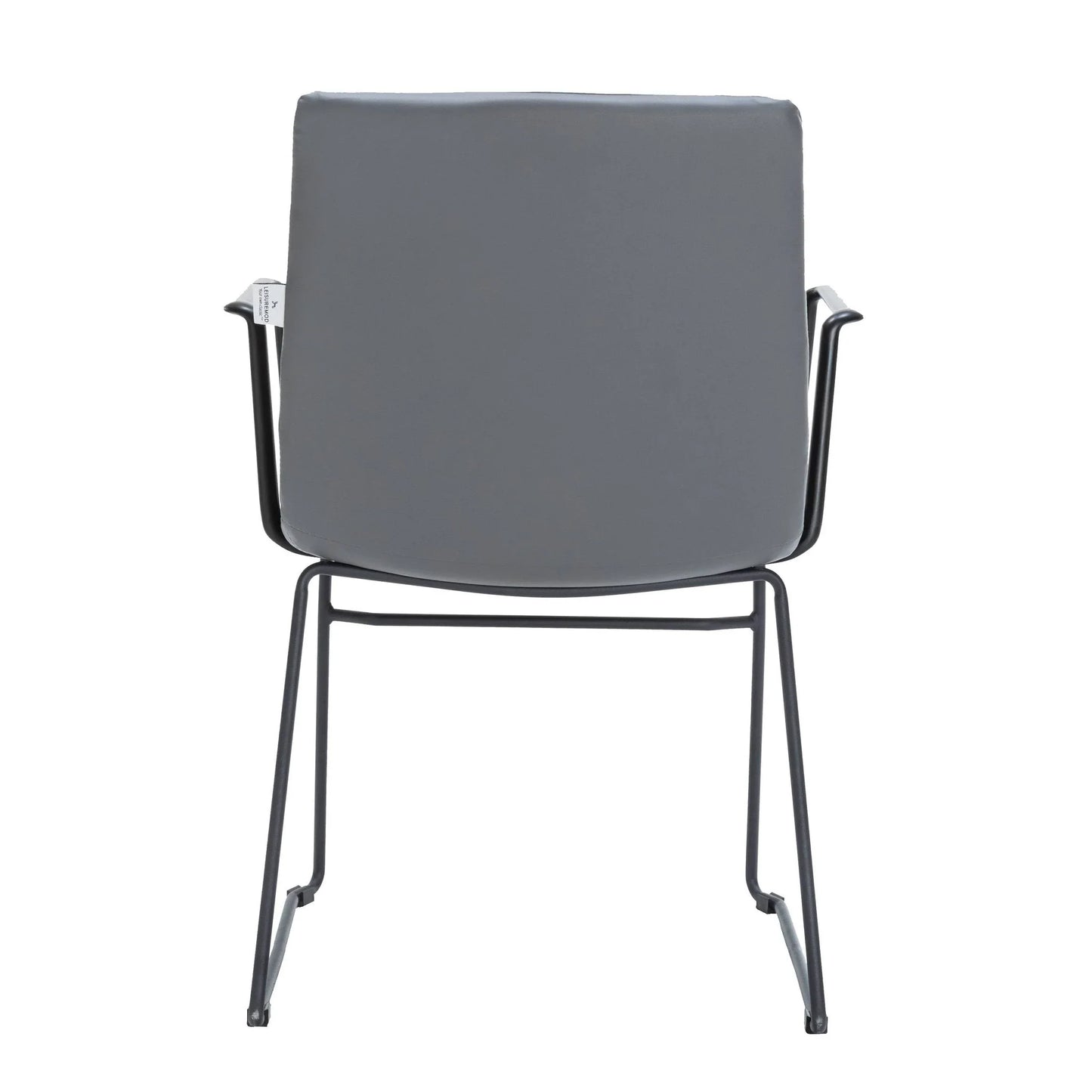 Zylar Leather/Polyester Guest Arm Chair with Powder-Coated Stainless Steel Base - Elax Furniture