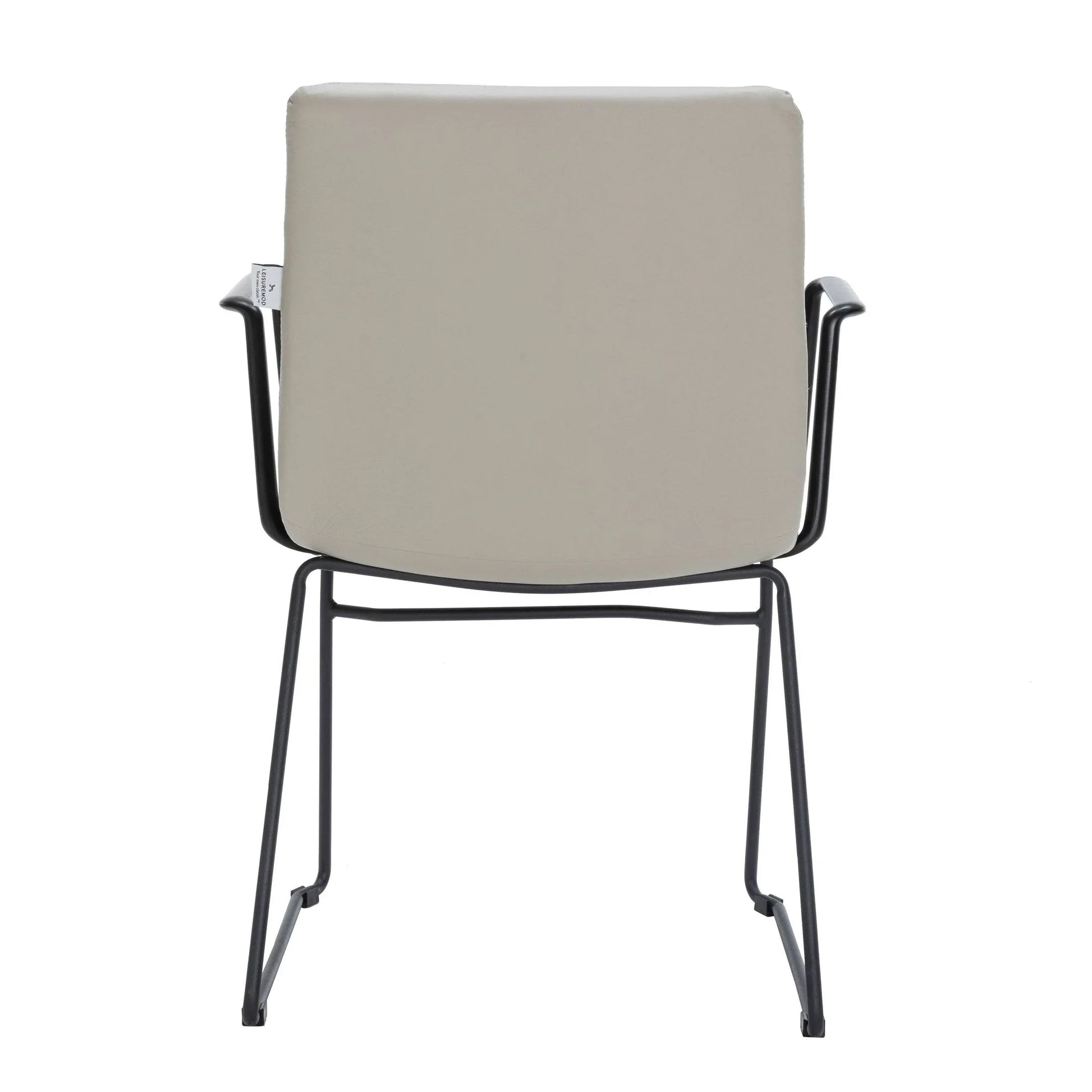 Zylar Leather/Polyester Guest Arm Chair with Powder-Coated Stainless Steel Base - Elax Furniture