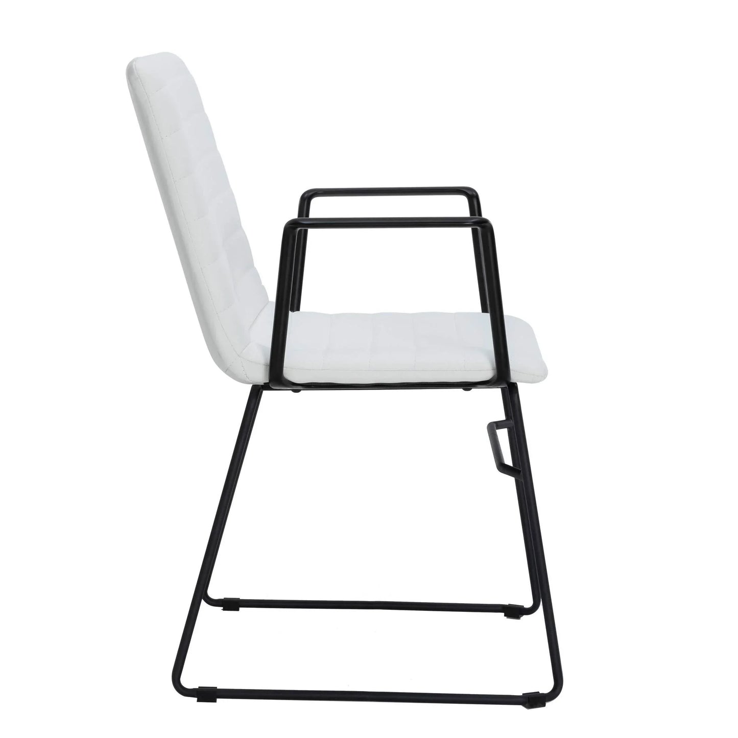 Zylar Leather/Polyester Guest Arm Chair with Powder-Coated Stainless Steel Base - Elax Furniture