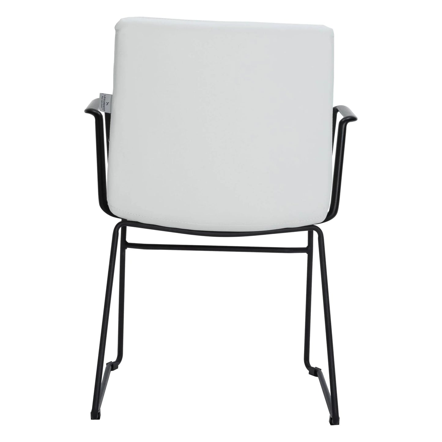 Zylar Leather/Polyester Guest Arm Chair with Powder-Coated Stainless Steel Base - Elax Furniture