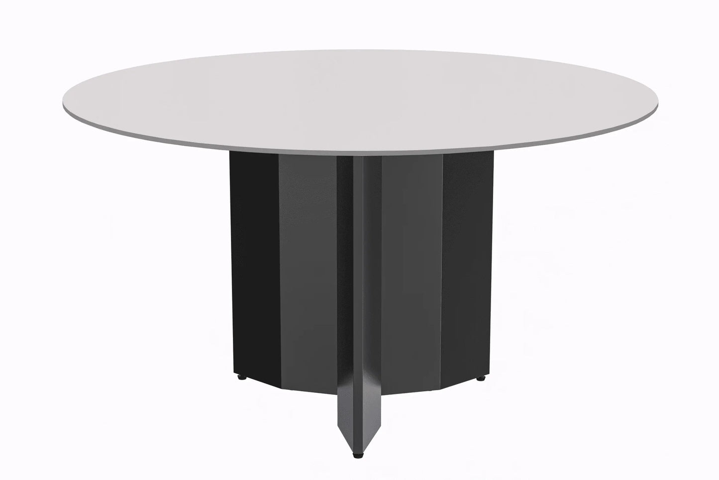 Zevro Round Dining Table with Sintered Stone/Glass Tabletop in Black Stainless Steel - Elax Furniture