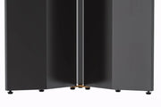 Zevro Round Dining Table with Sintered Stone/Glass Tabletop in Black Stainless Steel - Elax Furniture