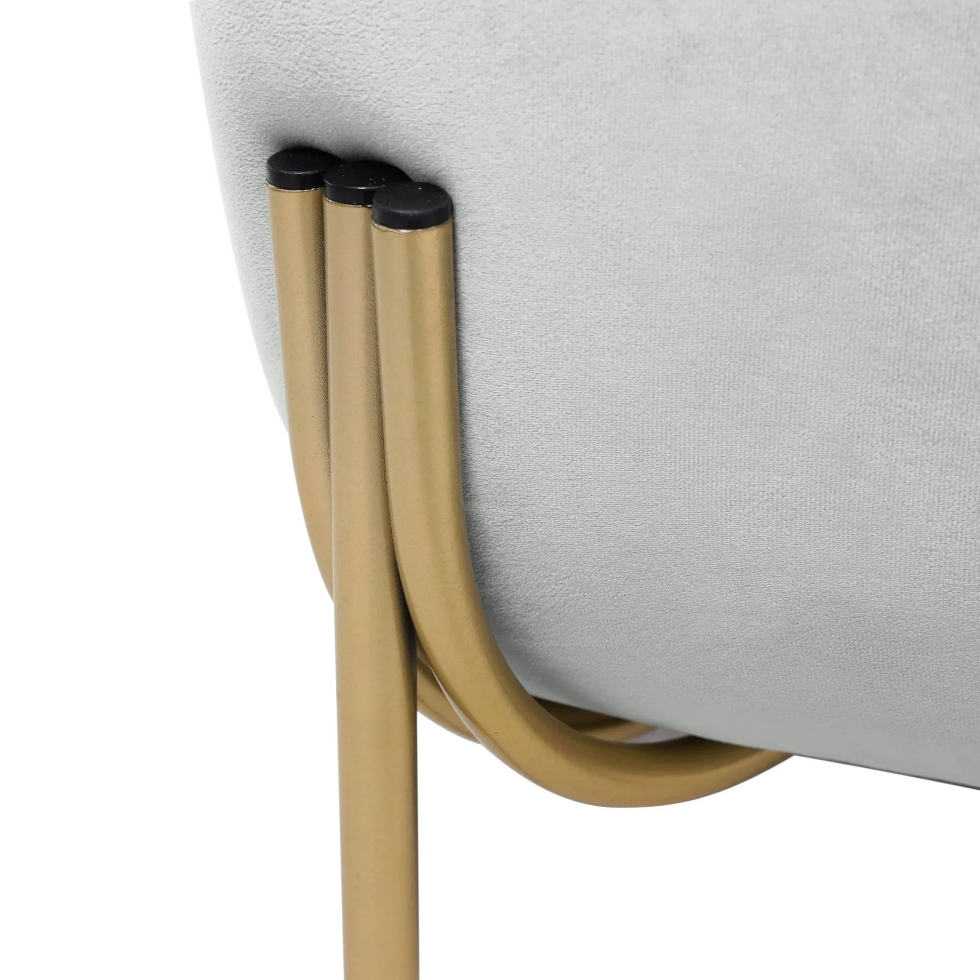 Zuno Modern Three-Seater Velvet Sofa with Gold Iron Legs - Elax Furniture