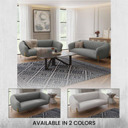 Zuno Modern Three-Seater Velvet Sofa with Gold Iron Legs - Elax Furniture
