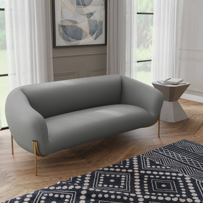 Zuno Modern Three-Seater Velvet Sofa with Gold Iron Legs - Elax Furniture
