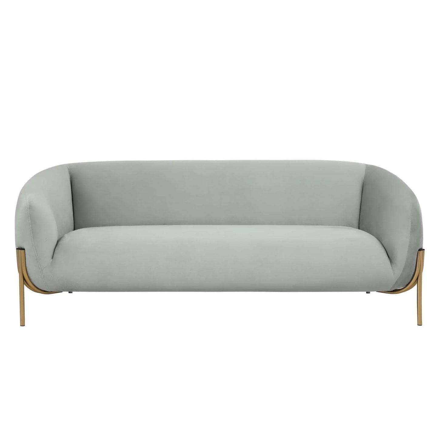 Zuno Modern Three-Seater Velvet Sofa with Gold Iron Legs - Elax Furniture