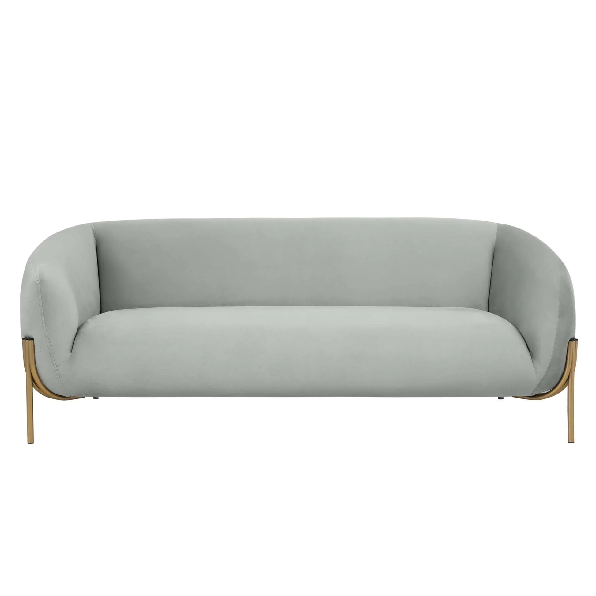 Zuno Modern Three-Seater Velvet Sofa with Gold Iron Legs - Elax Furniture