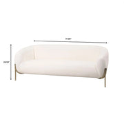 Zuno Modern Three-Seater Velvet Sofa with Gold Iron Legs - Elax Furniture