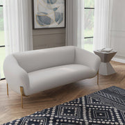 Zuno Modern Three-Seater Velvet Sofa with Gold Iron Legs - Elax Furniture