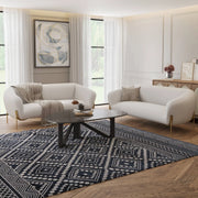 Zuno Modern Three-Seater Velvet Sofa with Gold Iron Legs - Elax Furniture