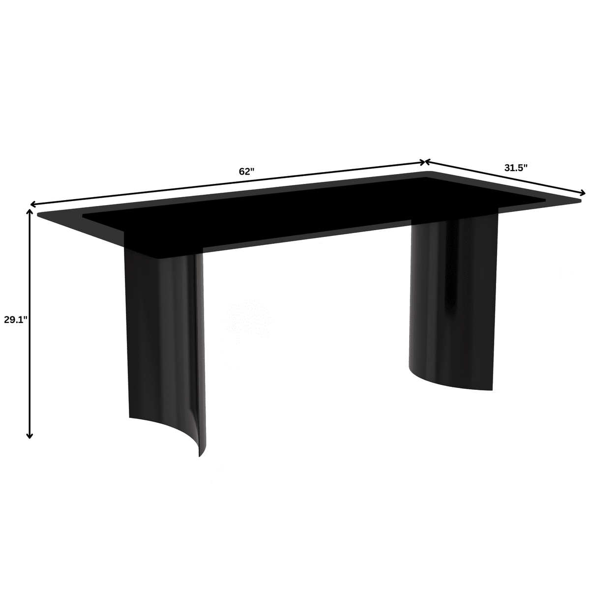 Zara Rectangular Dining Table with Glass/Sintered Stone Top and Stainless Steel Base - Elax Furniture