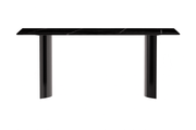 Zara Rectangular Dining Table with Glass/Sintered Stone Top and Stainless Steel Base - Elax Furniture