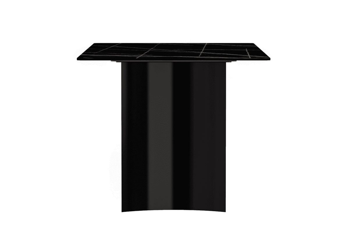 Zara Rectangular Dining Table with Glass/Sintered Stone Top and Stainless Steel Base - Elax Furniture