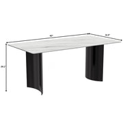 Zara Rectangular Dining Table with Glass/Sintered Stone Top and Stainless Steel Base - Elax Furniture
