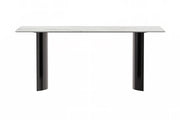 Zara Rectangular Dining Table with Glass/Sintered Stone Top and Stainless Steel Base - Elax Furniture