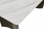 Zara Rectangular Dining Table with Glass/Sintered Stone Top and Stainless Steel Base - Elax Furniture