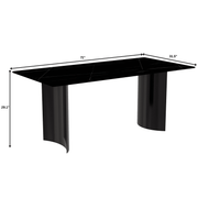 Zara Rectangular Dining Table with Glass/Sintered Stone Top and Stainless Steel Base - Elax Furniture
