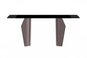 Zelan Dining Table with Rectangular Glass or Sintered Stone Tabletop and Steel Legs - Elax Furniture