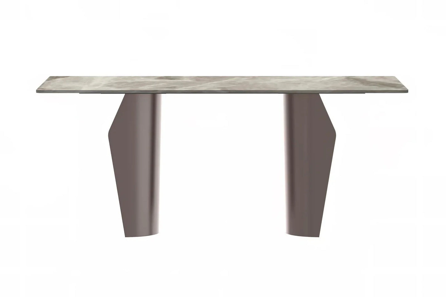 Zelan Dining Table with Rectangular Glass or Sintered Stone Tabletop and Steel Legs - Elax Furniture