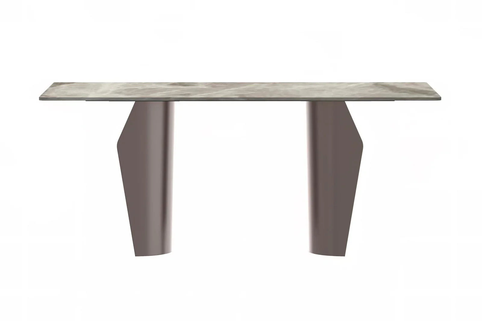 Zelan Dining Table with Rectangular Glass or Sintered Stone Tabletop and Steel Legs - Elax Furniture