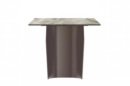Zelan Dining Table with Rectangular Glass or Sintered Stone Tabletop and Steel Legs - Elax Furniture