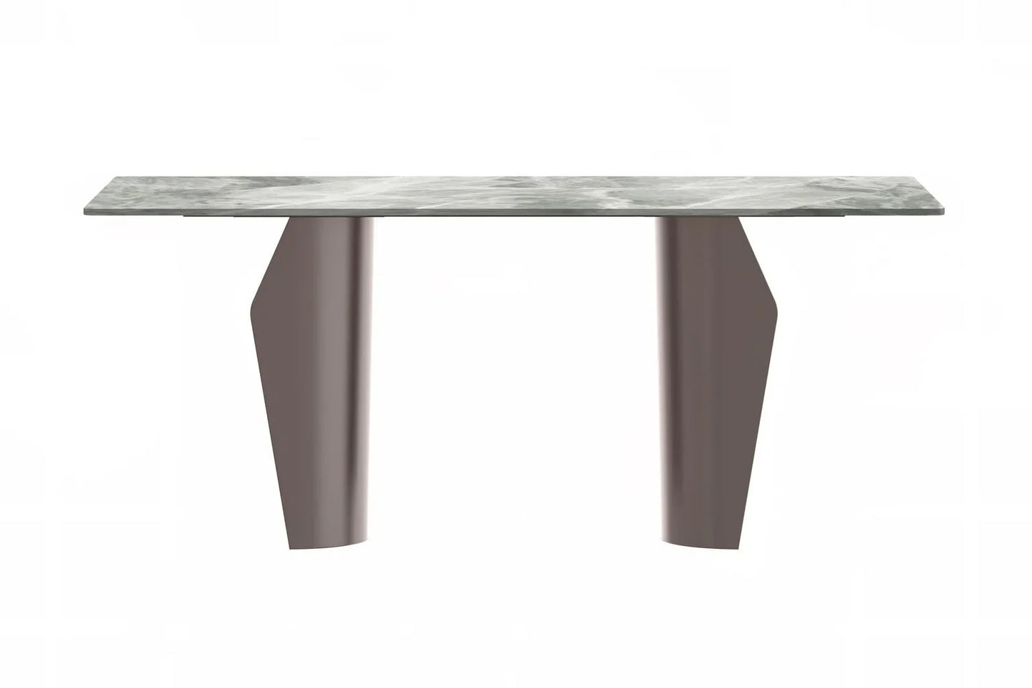 Zelan Dining Table with Rectangular Glass or Sintered Stone Tabletop and Steel Legs - Elax Furniture