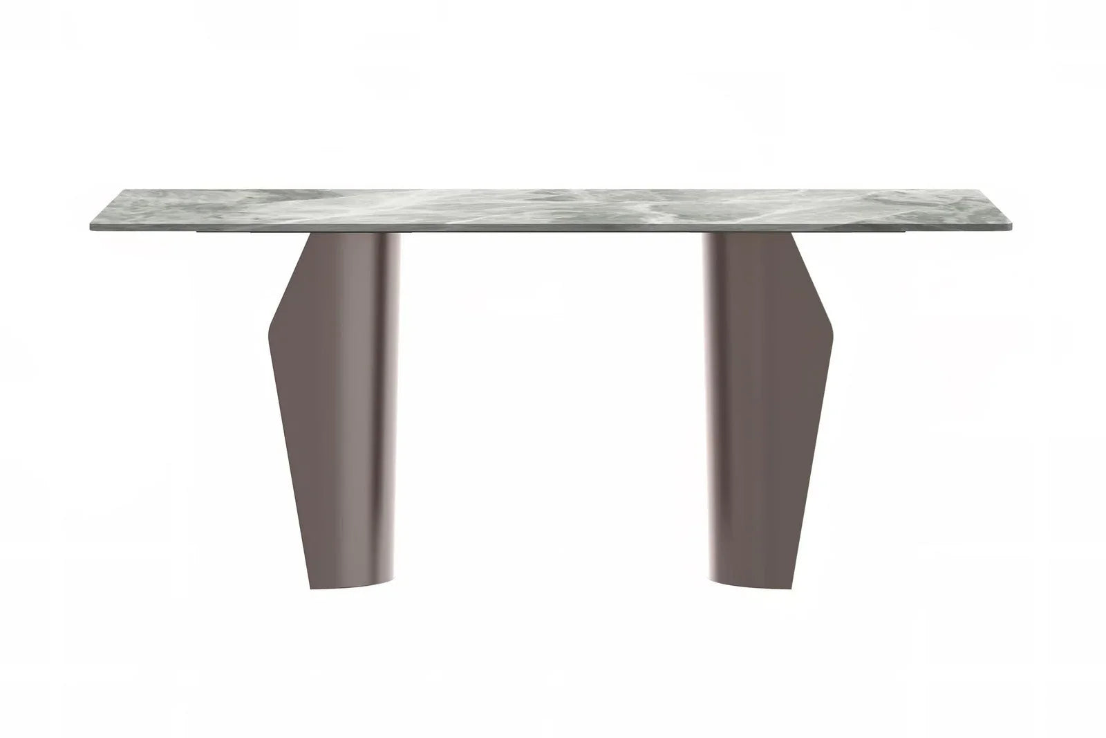 Zelan Dining Table with Rectangular Glass or Sintered Stone Tabletop and Steel Legs - Elax Furniture