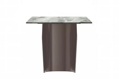 Zelan Dining Table with Rectangular Glass or Sintered Stone Tabletop and Steel Legs - Elax Furniture